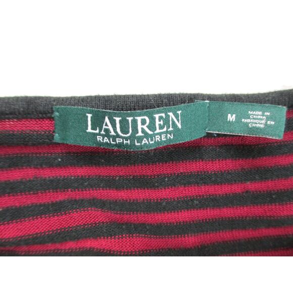 Lauren Ralph Lauren Dress Womens Medium Red Black Striped Preppy Casual Ladies - Picture 7 of 9